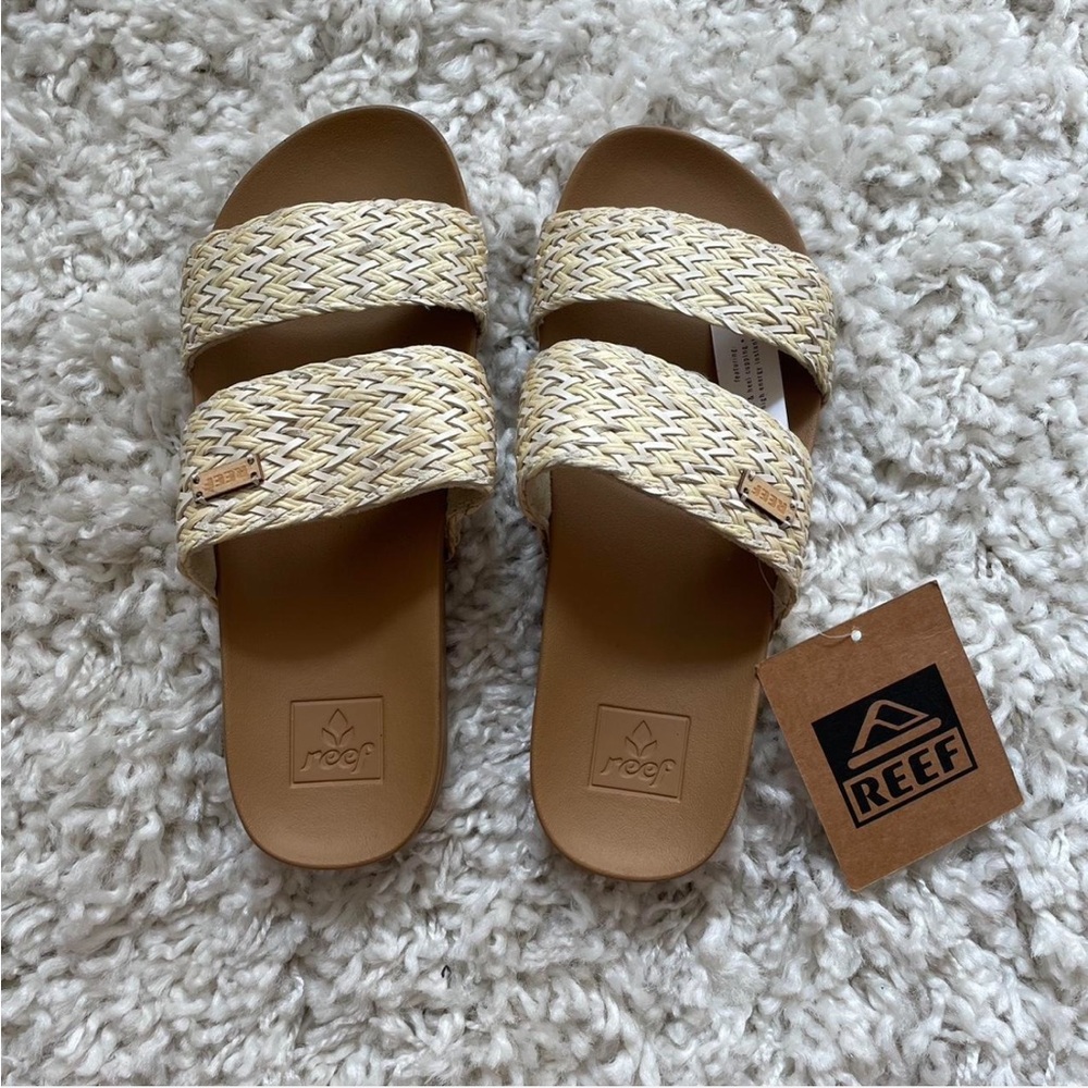 Reef Tan and Cream Double Strap Sandals